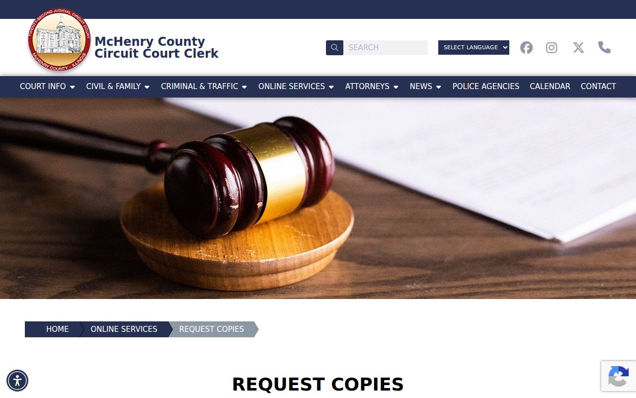 McHenry County criminal court case document copy request